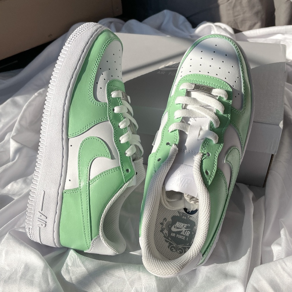 Nike Air Force 1 Spruce Aura Custom - Picture 1 of 12